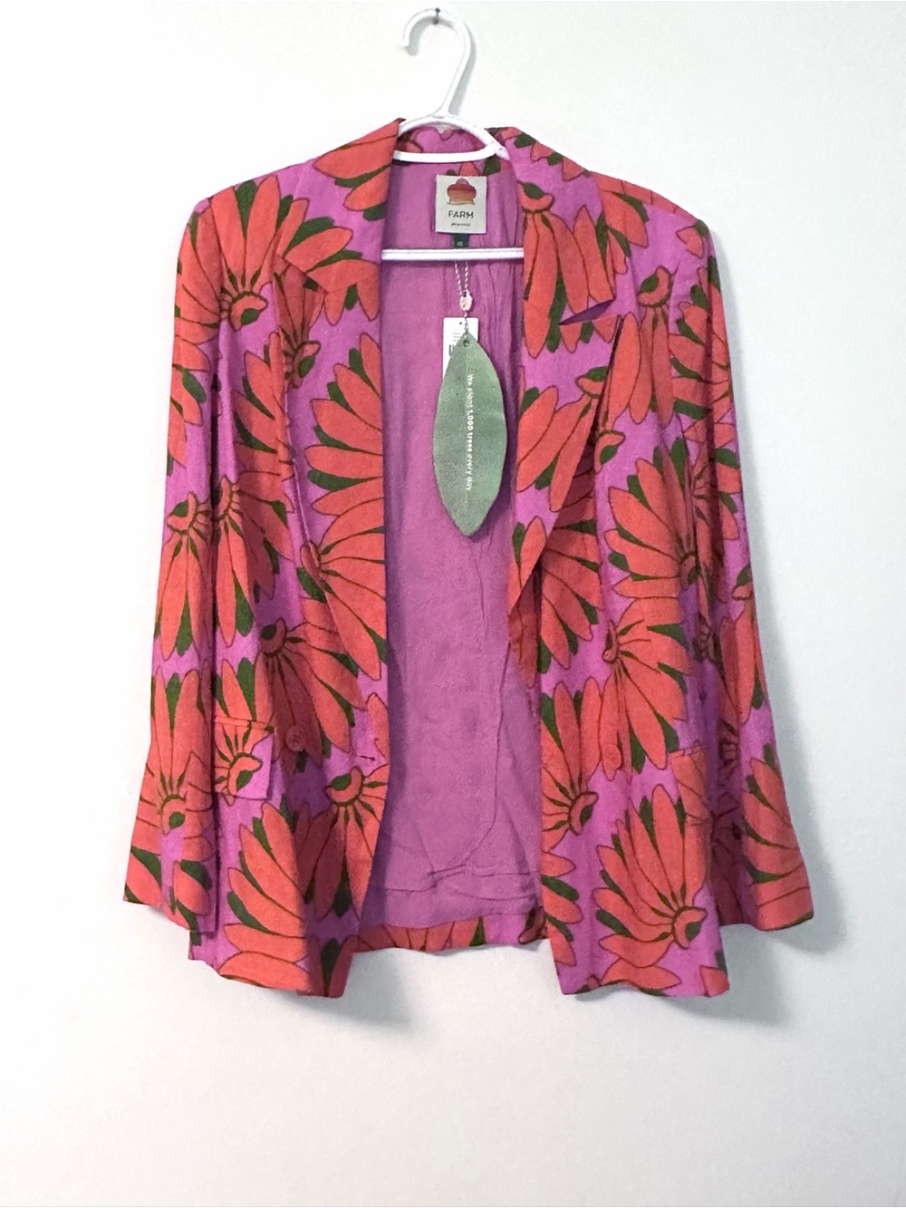 FARM Rio NWT Copacabana Blazer Pink Combo Floral size XS - Picture 4 of 11